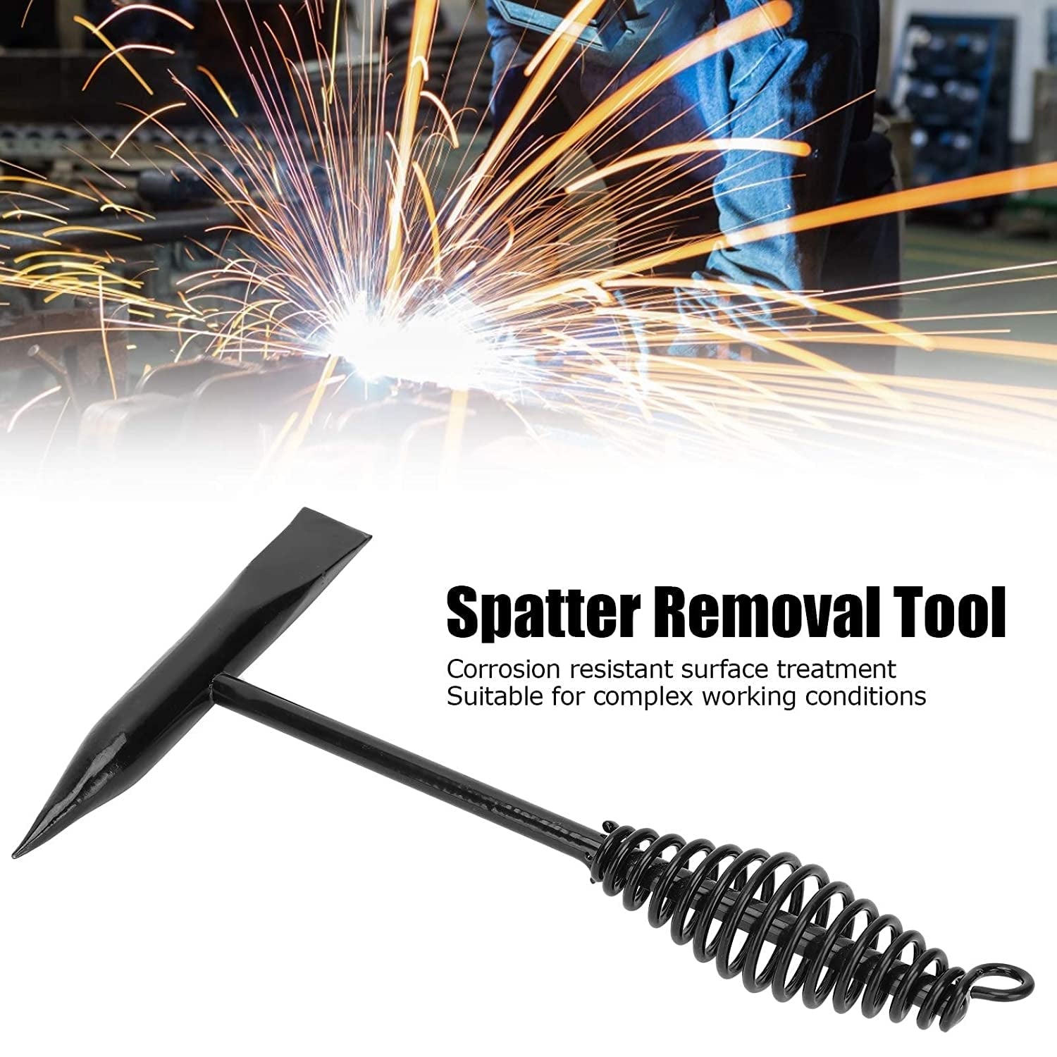 0482 Welding Slag Removal Tool  Chipping Hammer with Coil Spring Handle, Mufti Functional for Cleaning Removing Slag Industrial Weld Slag Spatter Removal Tool Welding Hammer, for Machinery Electrician (1 Pc ) 0482 Welding Slag Removal Tool  Chipping Hammer with Coil Spring Handle, Mufti Functional for Cleaning Removing Slag Industrial Weld Slag Spatter Removal Tool Welding Hammer, for Machinery Electrician (1 Pc )